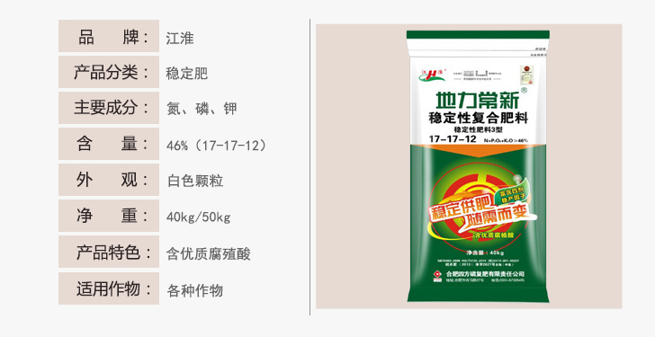 红四方稳定性复合肥46%（17-17-12）详情