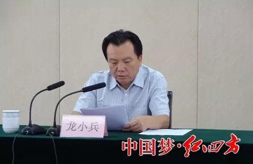 龙小兵宣布总公司《关于中盐红四方与中盐常化重组联合议案》的决定。