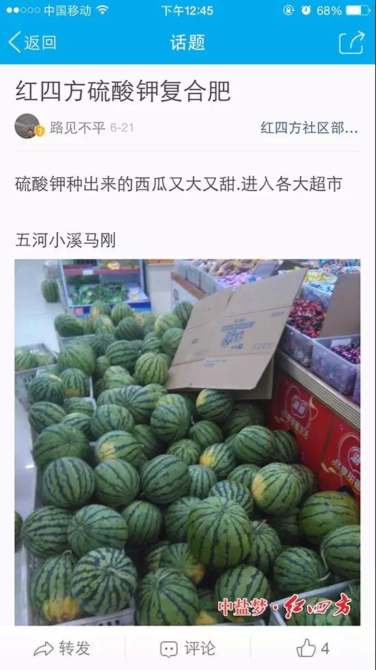红四方硫酸钾复合肥，种出来的西瓜又大又甜，进入各大超市，热销到断货！