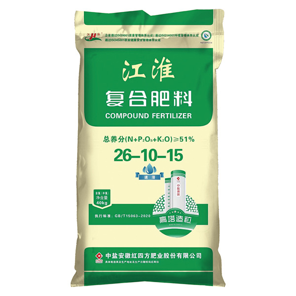 江淮高塔造粒復合肥料51%(26-10-15)適于水稻等